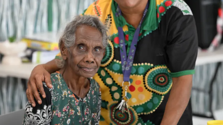 Indigenous health worker and woman crafts and beading-resized