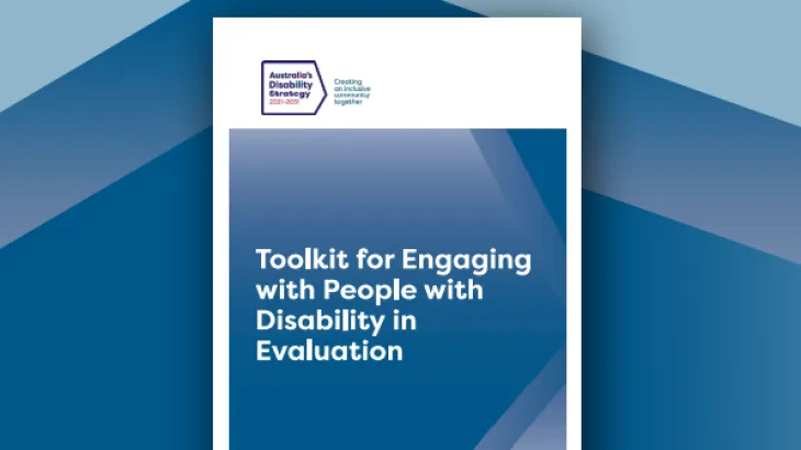 Cover page for the Toolkit for engaging with people with disability in evaluation