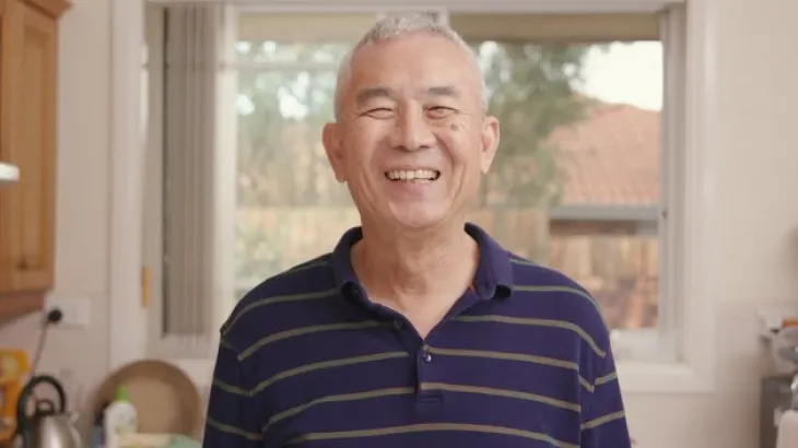 Elderly man smiling