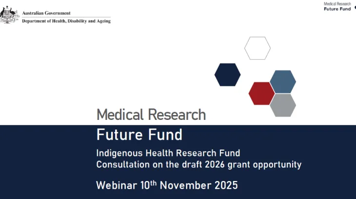 Medical Research Future Fund’s Indigenous Health Research Fund 2026 grant opportunity consultation cover page