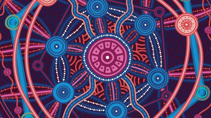 'Workforce' element from Gilimbaa and Tarni O’Shea’s artwork, ‘We All Share The Night Sky’, created for the National Aboriginal and Torres Strait Islander Health Plan.