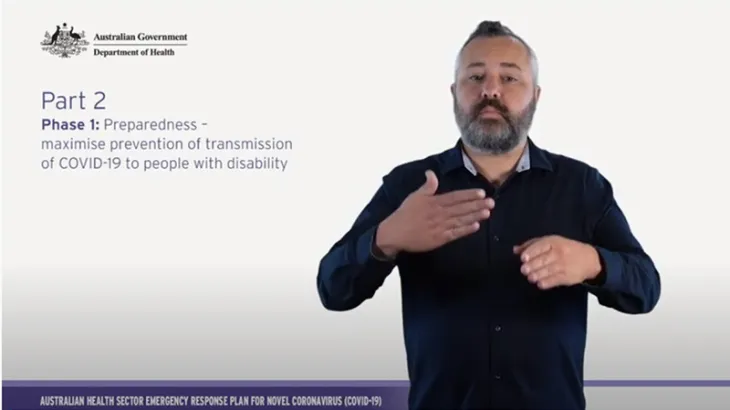COVID-19 Emergency Response Plan for People with Disabilities – Preventing the spread – Auslan