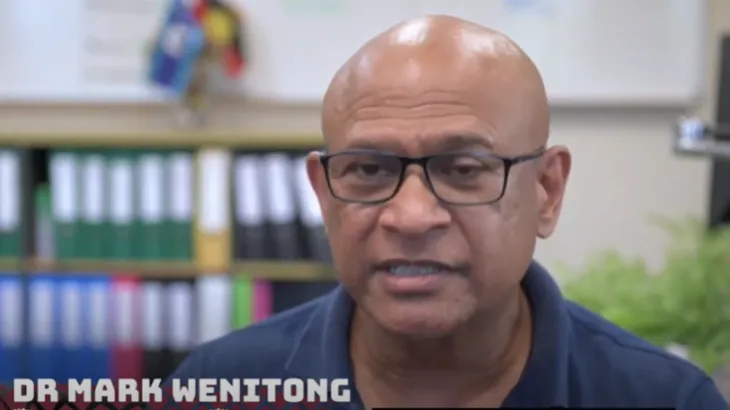 Screenshot of Dr Mark Wenitong interview