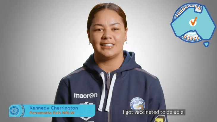 COVID-19 vaccination – Video – NRL legend Kennedy Cherrington talks about why she got her COVID-19 vaccine