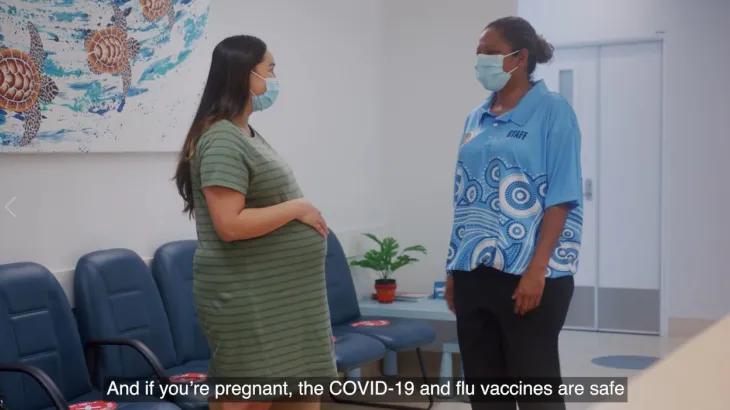 OVID-19 vaccination – Video – Nurse Natasha explains the benefit of the COVID-19 and flu vaccinations for pregnant women