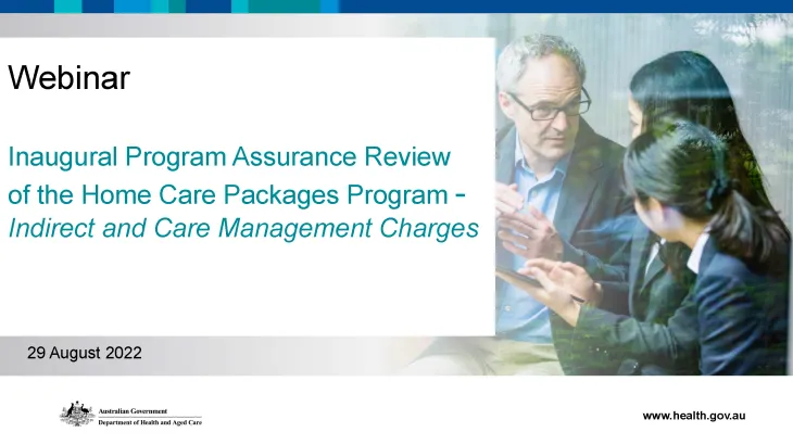 Inaugural Program Assurance Review of the Home Care Packages Program - Indirect and Care Management Charges cover