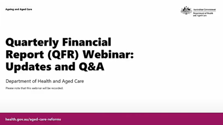 Quarterly Financial Report Webinar: Updates and Q&A