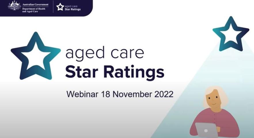 Cover image Star Ratings webinar Star Ratings information for residential aged care providers