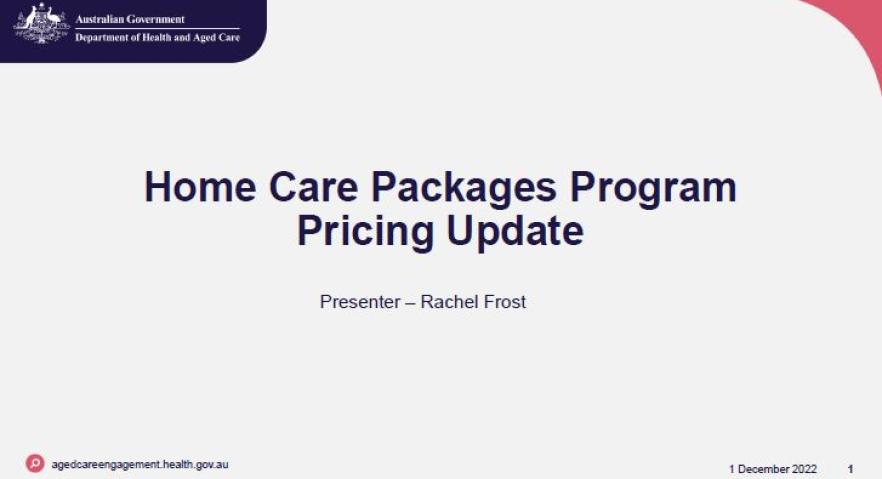 Cover image Home care package program pricing update