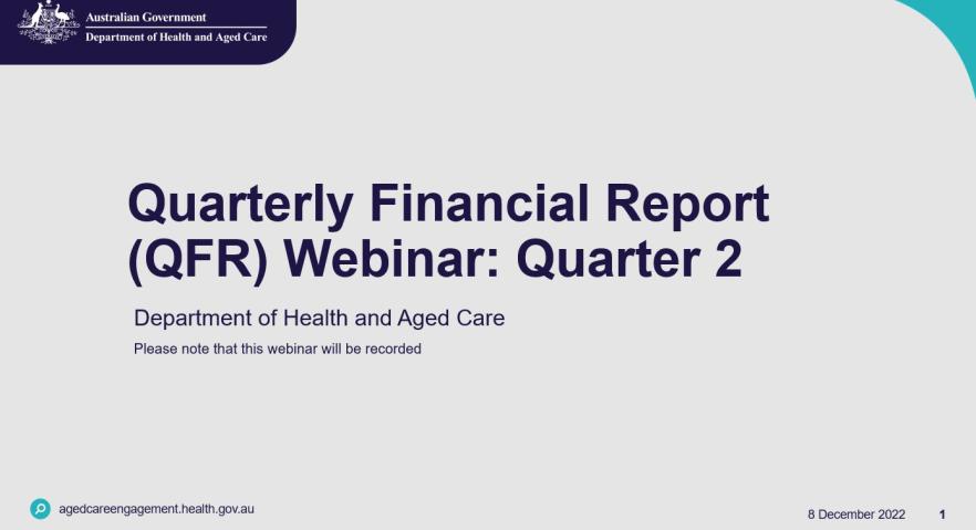 QFR update and QA webinar video