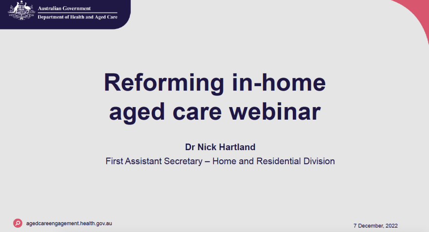 Cover image for Reforming in-home aged care update – 7 December 2022