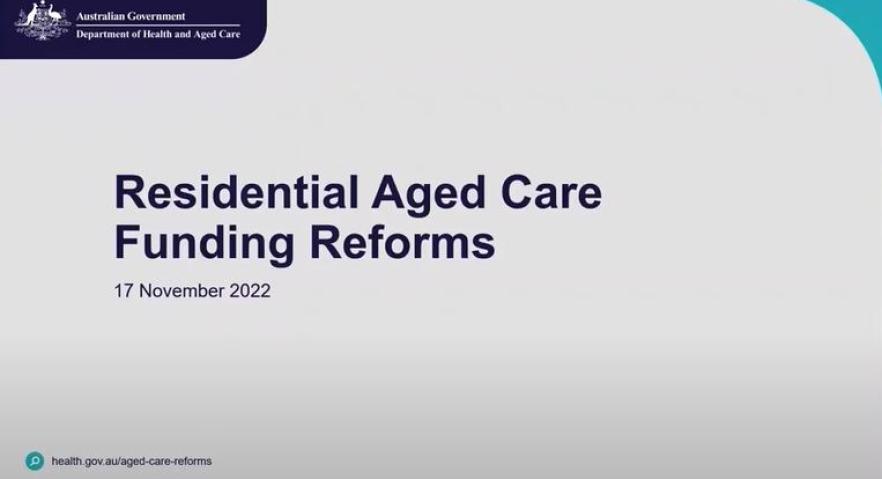 Cover image Residential Aged Care Funding reforms