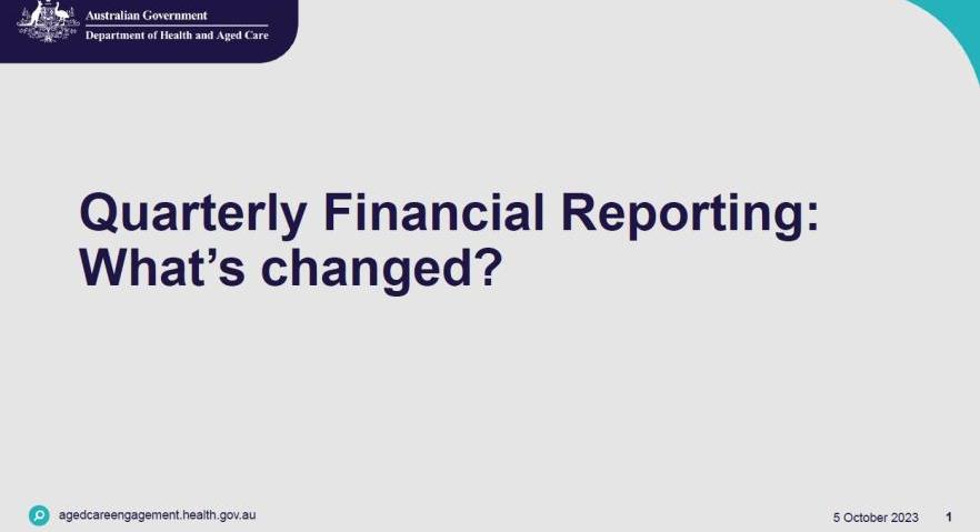 Quarterly Financial Report – what’s changed