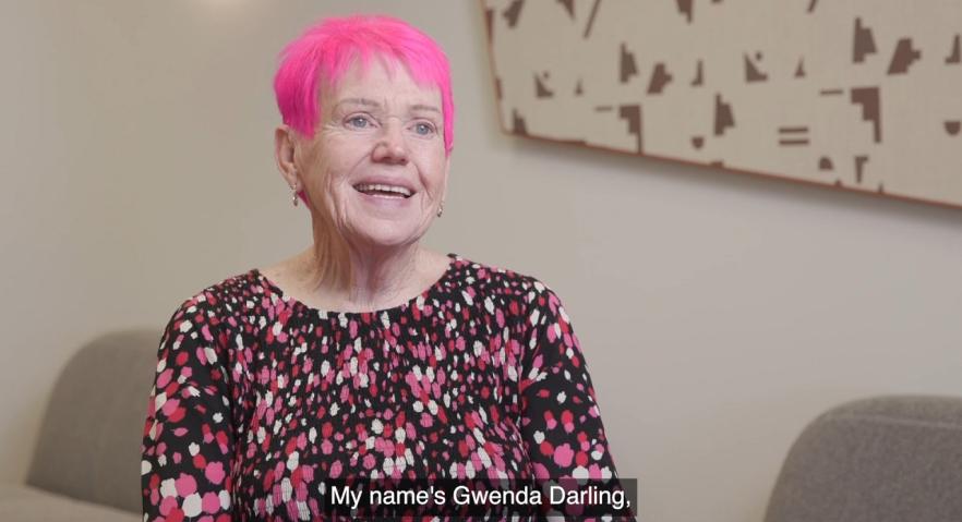 Video still of Gwenda Darling