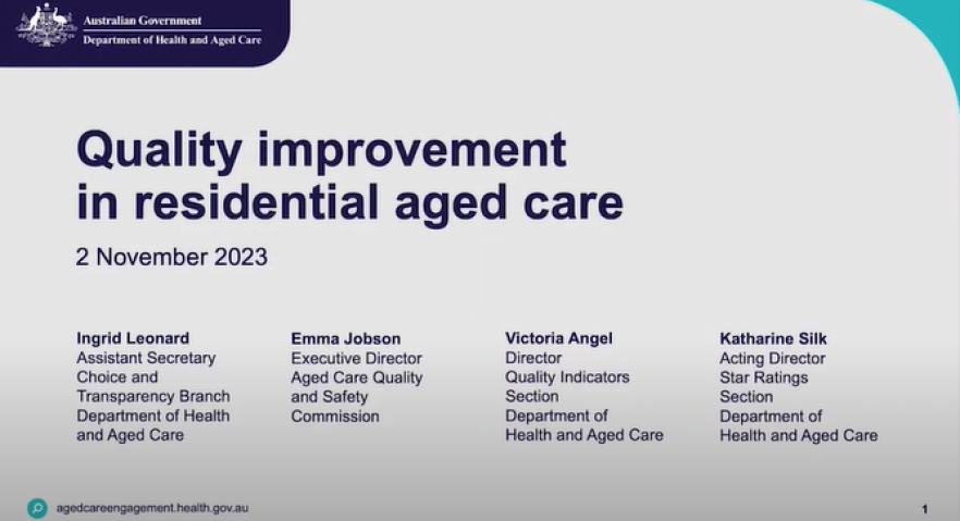 Screenshot of the first webinar slide