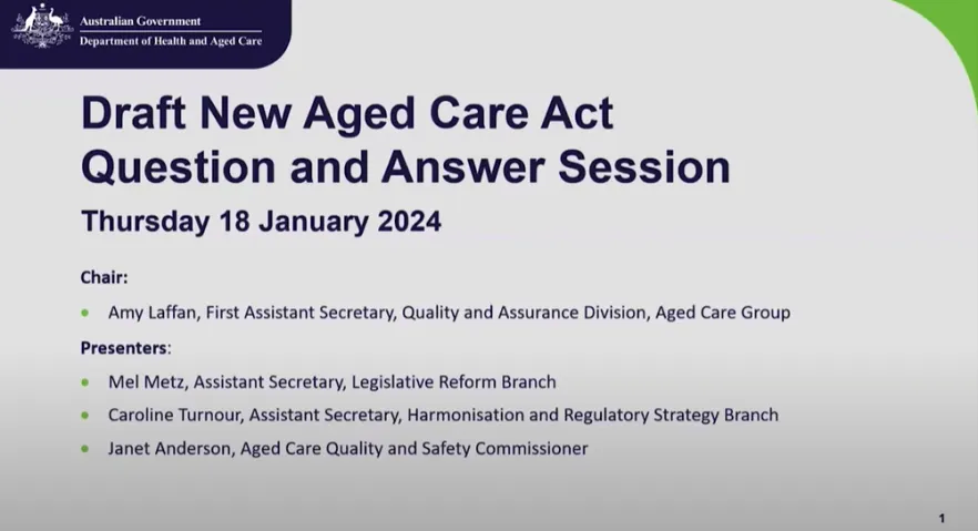 Cover image for the Draft new Aged Care Act consultation – Q&A panel discussion