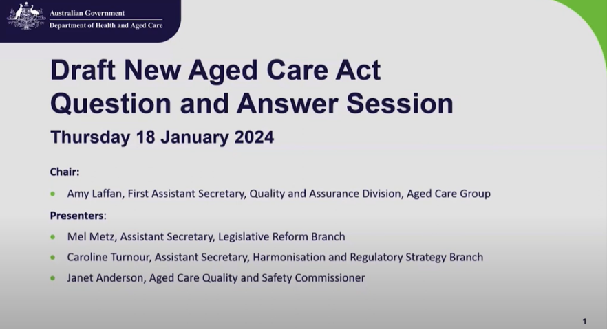 Cover image for the Draft new Aged Care Act consultation – Q&A panel discussion