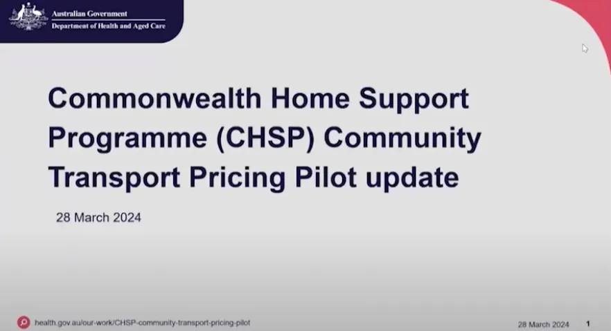 CHSP Community Transport pricing pilot update webinar
