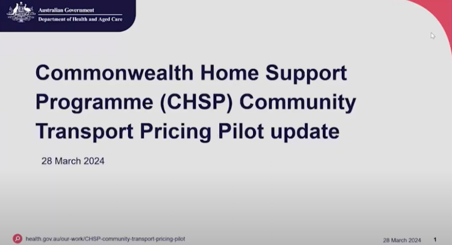 CHSP Community Transport pricing pilot update webinar
