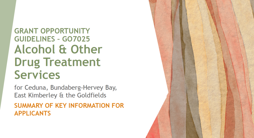 Cover page for the Alcohol & Other Drug Treatment Services – Grant guidelines [GO7025]