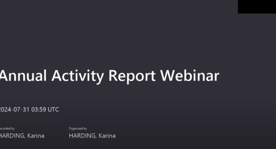 Screen capture from the webinar on MPS Annual Activity Report (AAR) guidance for providers