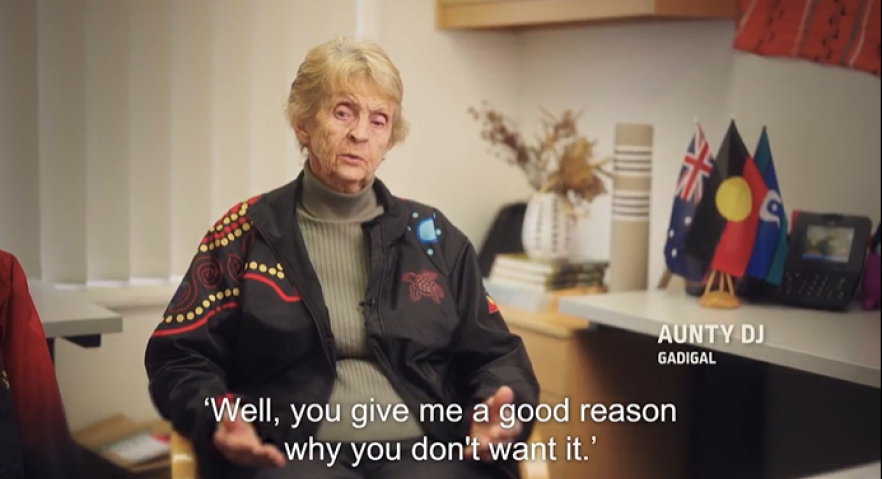 Lady being interviewed about her experience with shingles