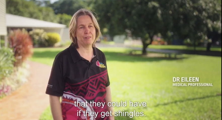 A Doctor standing in a garden being interviewed about shingles