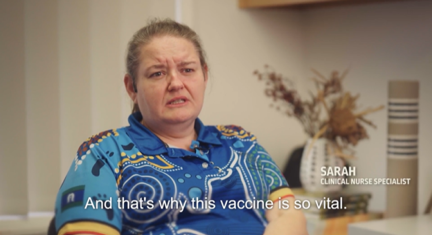 Image of a nurse being interviewed about shingles