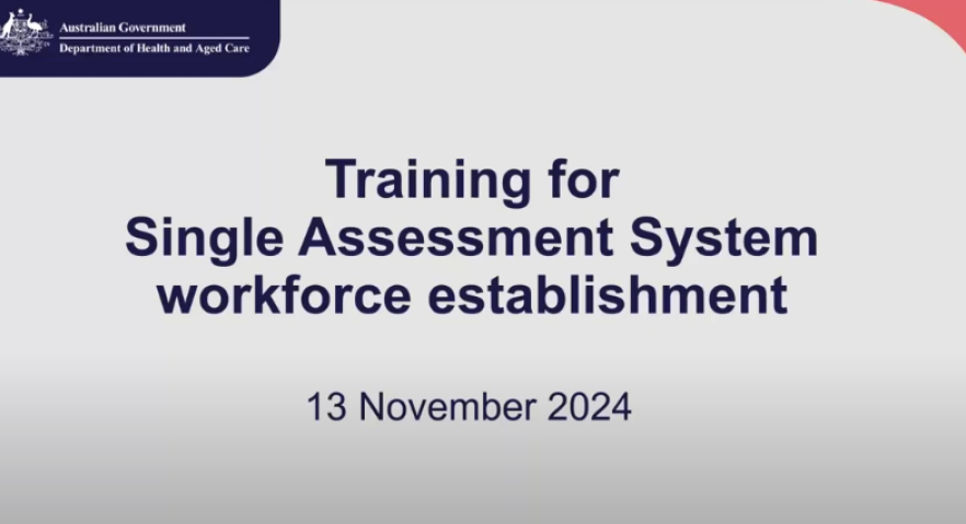 Training for the Single Assessment System workforce