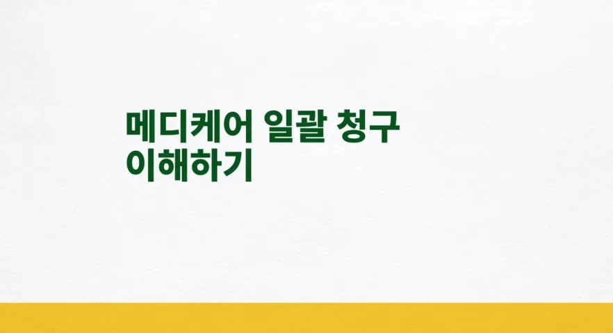 메디케어 일괄 청구 이해하기