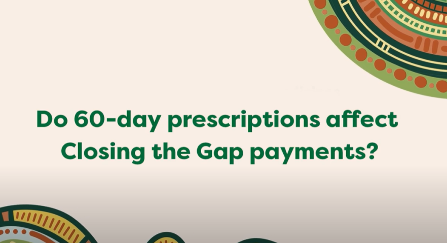 Do 60-day prescriptions affect Closing the Gap program co-payments? 