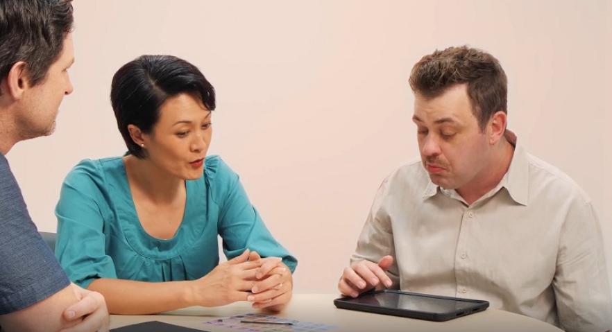 Female doctor and male patient making a decision together