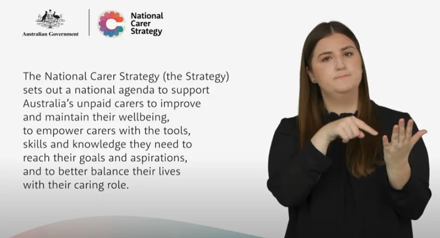  National Carer Strategy highlights – Auslan