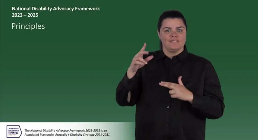 National Disability Advocacy Framework 2023–2025 – Auslan
