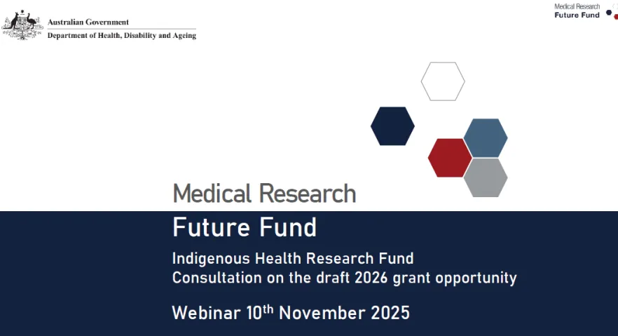 Medical Research Future Fund’s Indigenous Health Research Fund 2026 grant opportunity consultation cover page