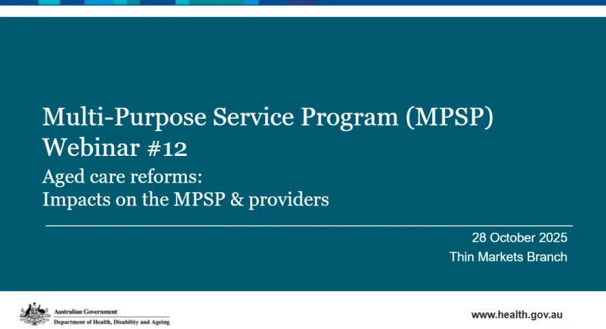 Cover page of the MPSP Reforms Webinar slides #12