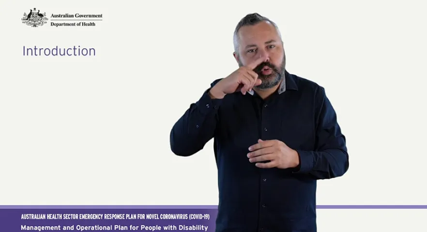 COVID-19 Emergency Response Plan for People with Disabilities – Introduction – Auslan