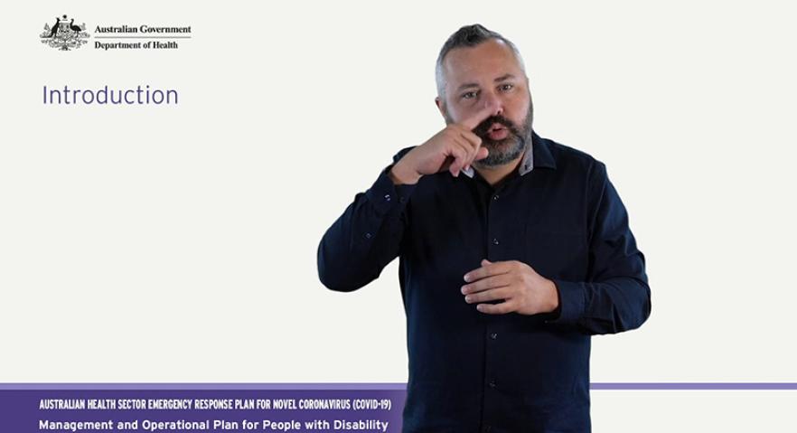 COVID-19 Emergency Response Plan for People with Disabilities – Introduction – Auslan