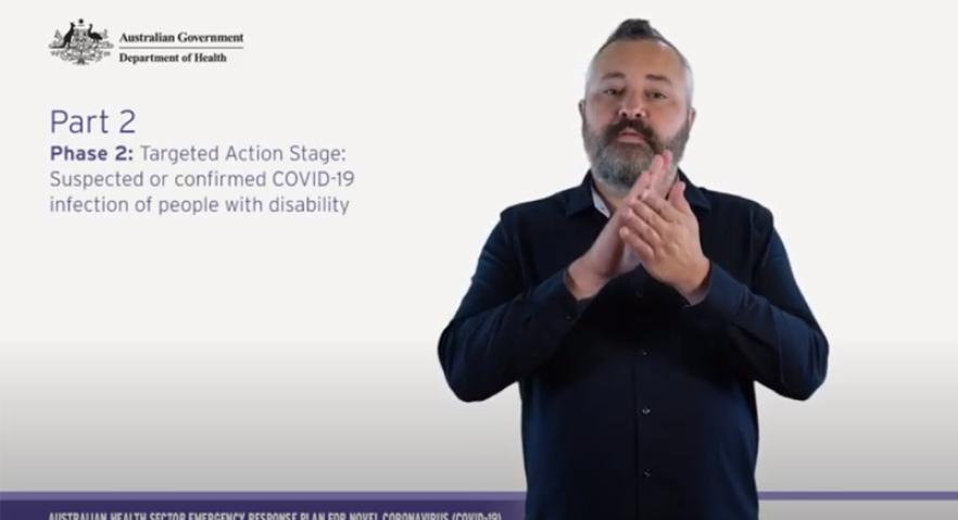 COVID-19 Emergency Response Plan for People with Disabilities – Suspected case of COVID-19 – Auslan