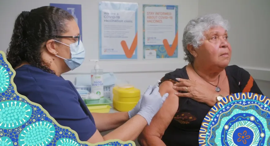 COVID-19 vaccination – Video – Aunty Eslyn gets vaccinated