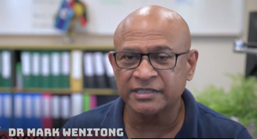 Screenshot of Dr Mark Wenitong interview