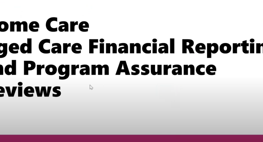 Home Care Packages Program - changes to Financial Reporting requirements 