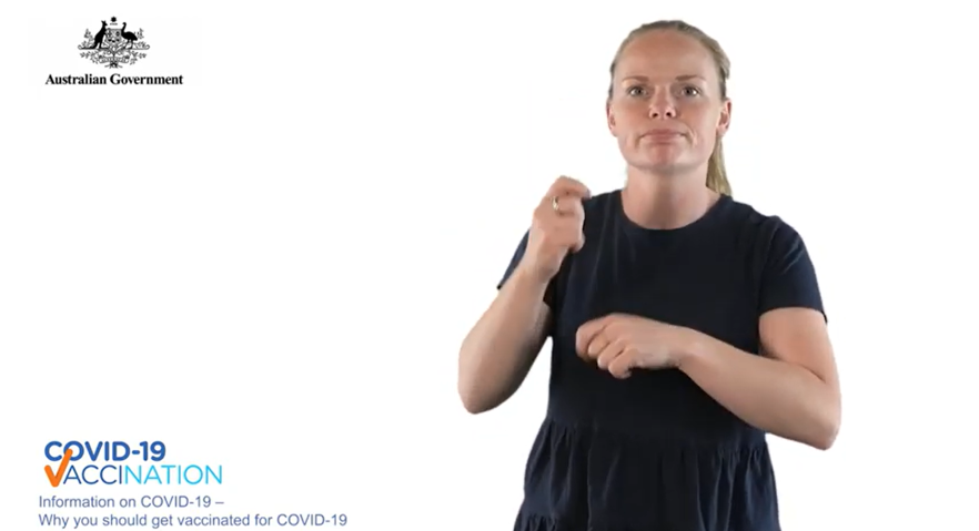COVID-19 vaccination Auslan video screenshot
