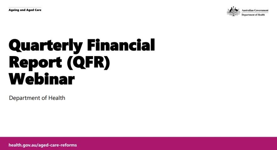 Quarterly Financial Report Technical Webinar