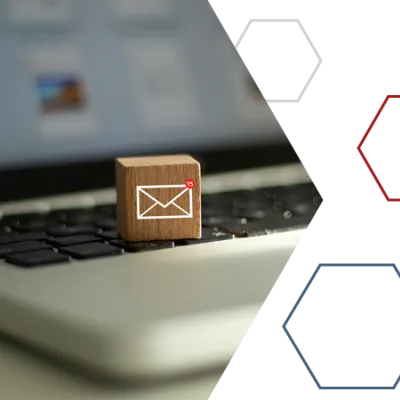 Close up of an email on a laptop