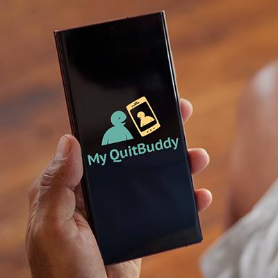 My QuitBuddy app on a mobile phone