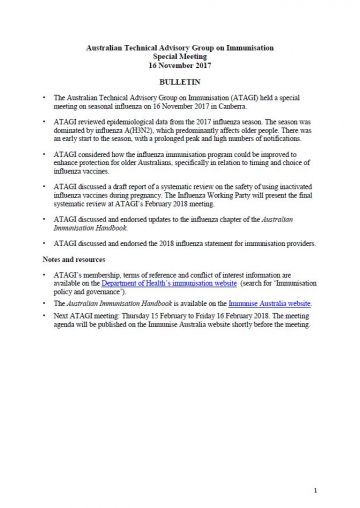 ATAGI Special Meeting iamnge November 2017