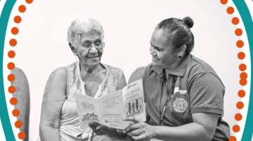 Two Aboriginal women talking
