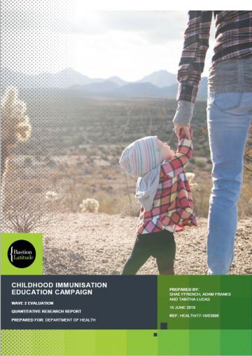Front cover of the Childhood Immunisation Education Campaign evaluation report — phase 2