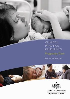 publication cover for the Clinical Practice Guidelines: Pregnancy Care Economic analyses